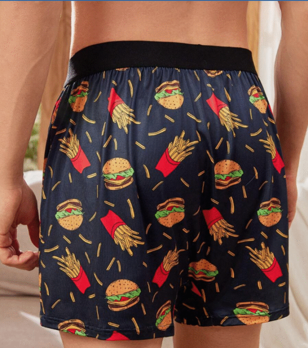 Men's Underwear With Hamburger And French Fries Print Small - Image 2
