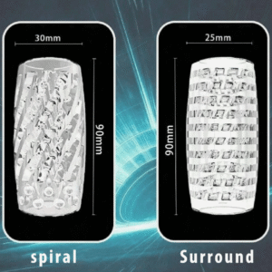 Transparent Sleeve Male Masturbator Spiral Textured Tunnel Pocket